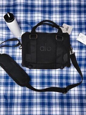 ALO Yoga Black Mesh Mini Bag